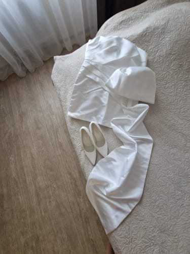 Customer photo review of Alina | Elegant Ivory Mini Dress