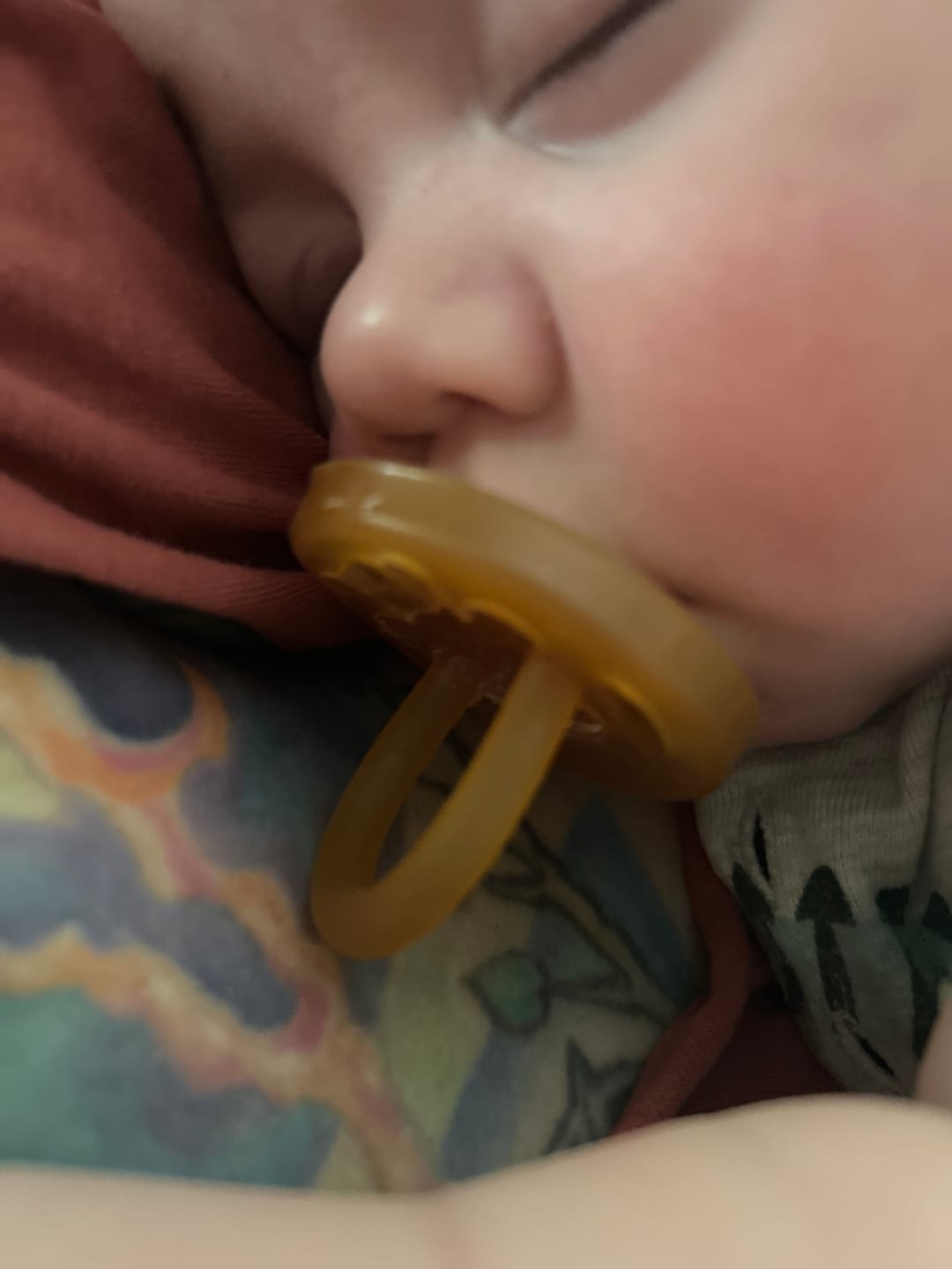 Customer photo review of Pacibamber - a Pacifier made from Natural Rubber Infused with Baltic Amber