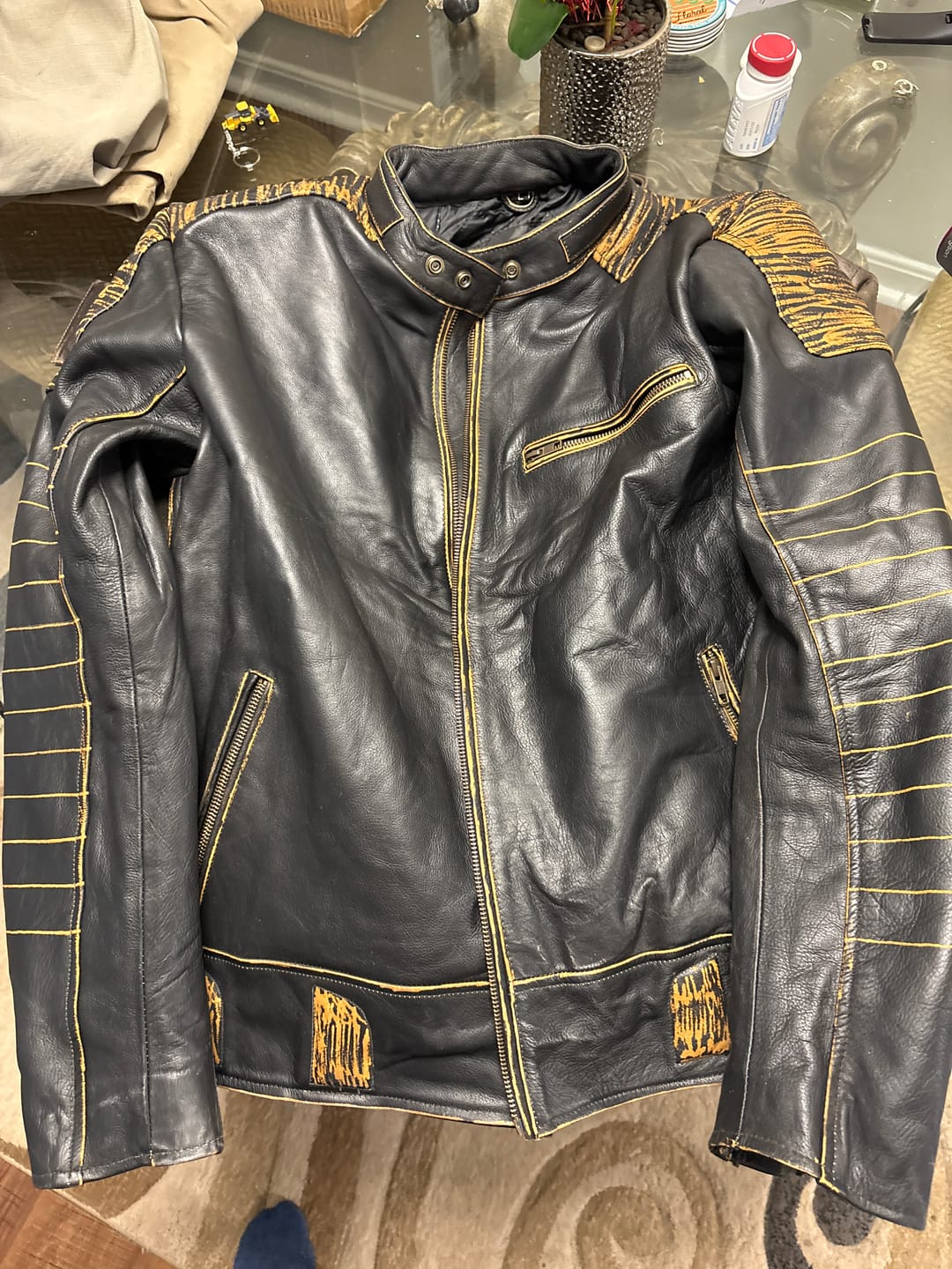 Customer photo review of Vintage Buffalo Leather Jacket