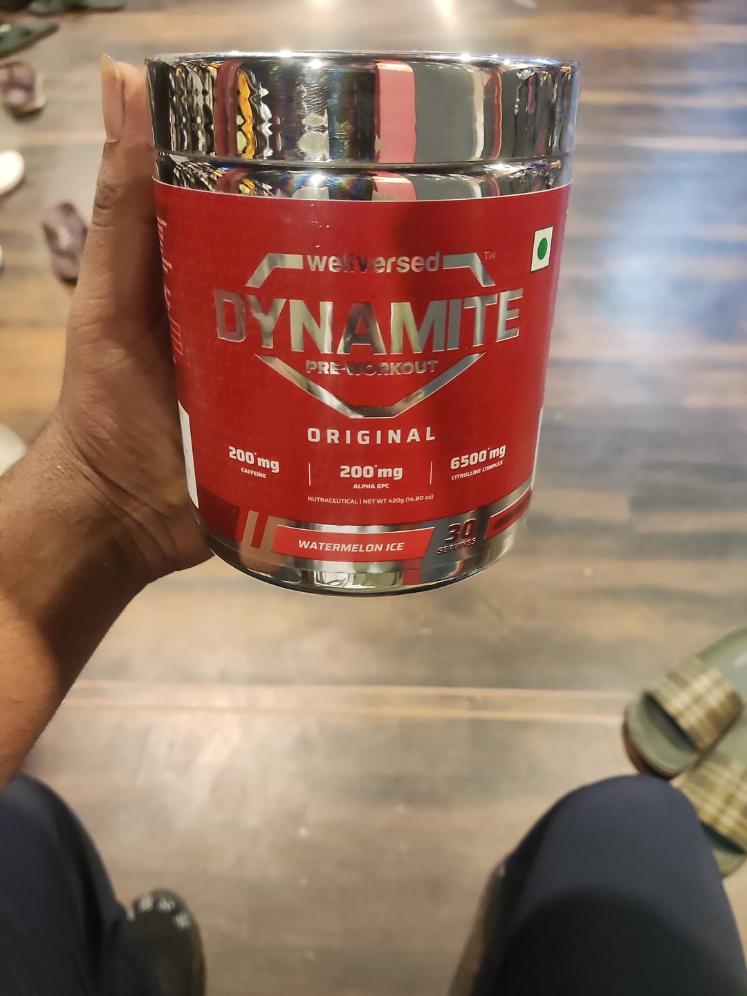 Customer photo review of Dynamite Pre-Workout (420g, 30 Servings) | Watermelon Ice