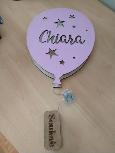 Customer photo review of Lampada Palloncino a Parete con Nome Personalizzato