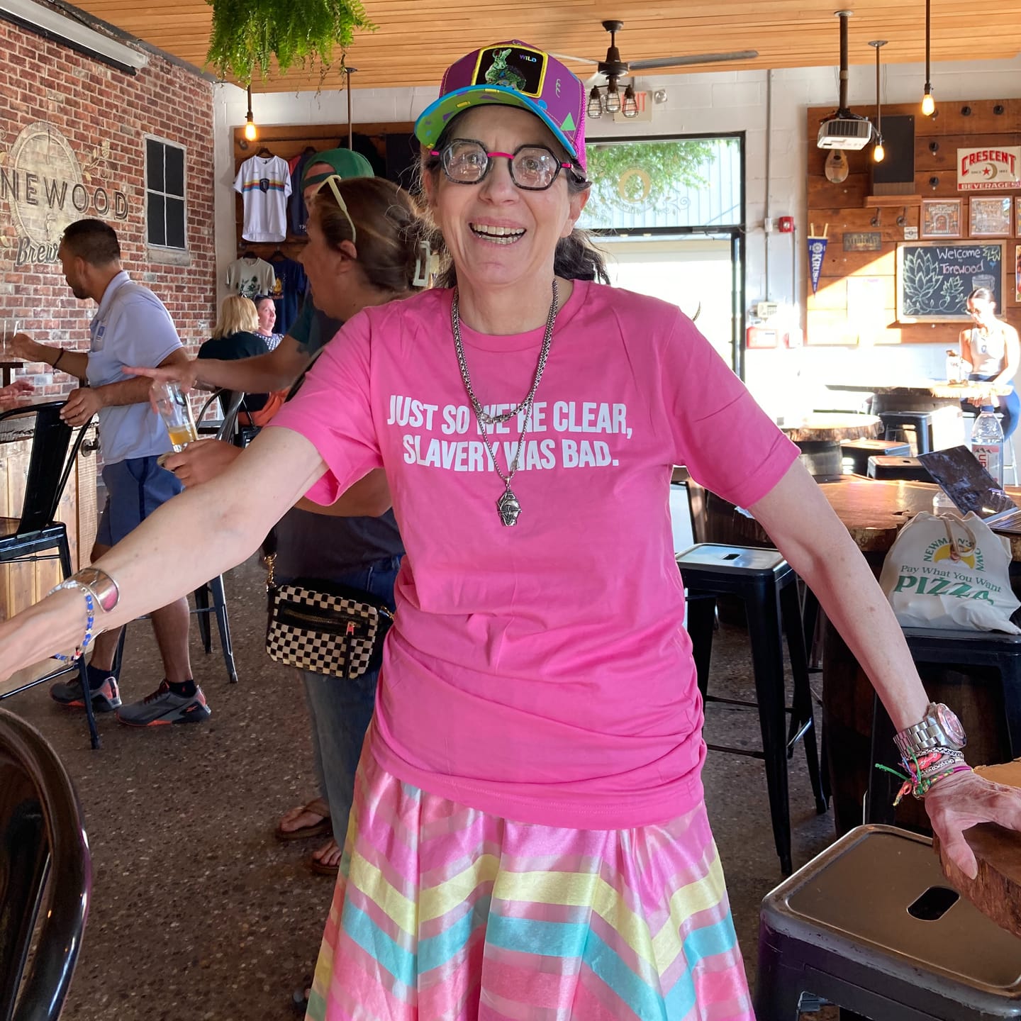 Customer photo review of Just So We’re Clear, Slavery Was Bad Unisex Tee