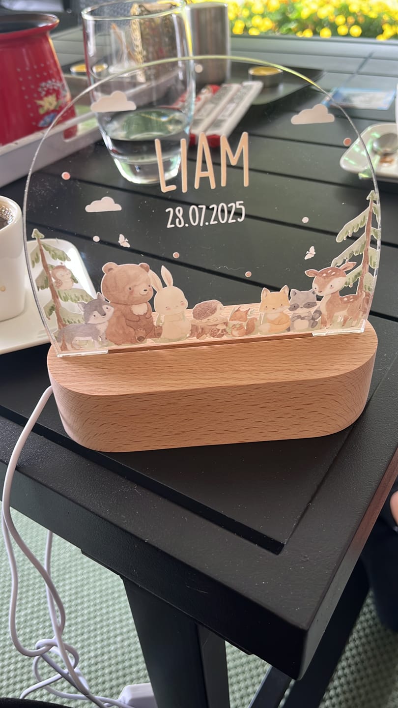 Customer photo review of Nachtlicht Kinder personalisiert - Niedliche Waldtiere