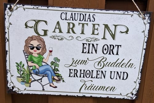 Customer photo review of Personalisiertes Gartenschild mit Namen Anpassbar