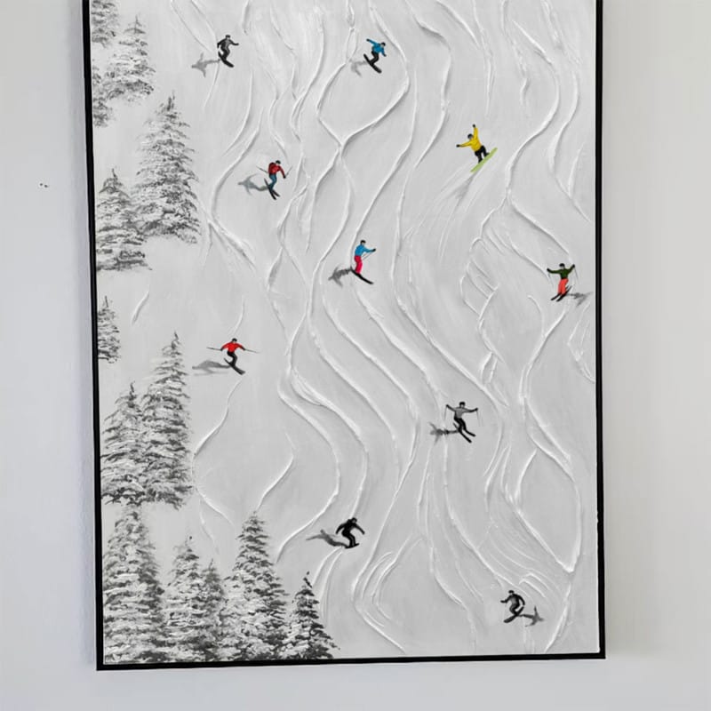 Customer photo review of Skiing Sports Textured Painting Canvas #MS004