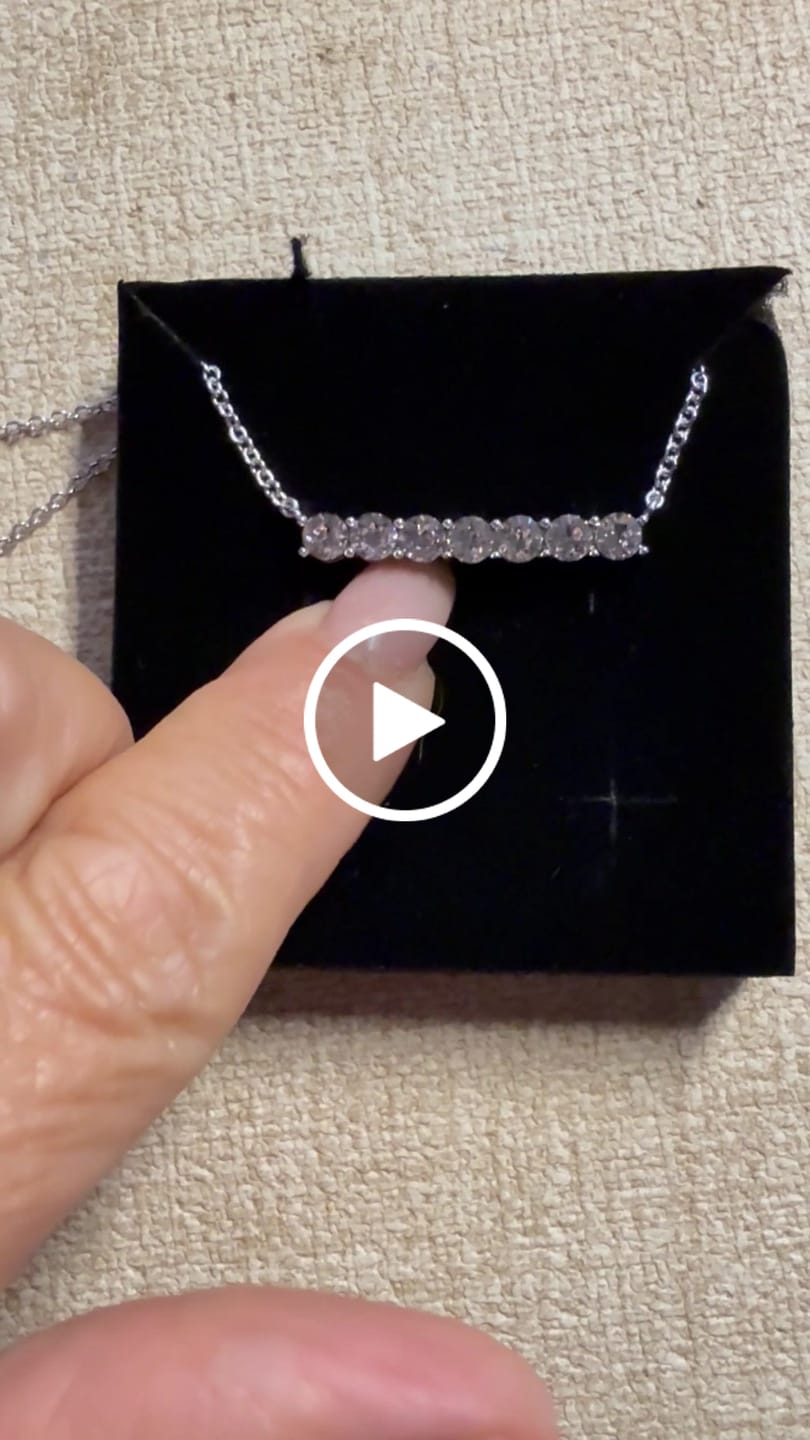 Customer video review of Lynn 18k White Gold Plated Necklace with Swarovski Crystals