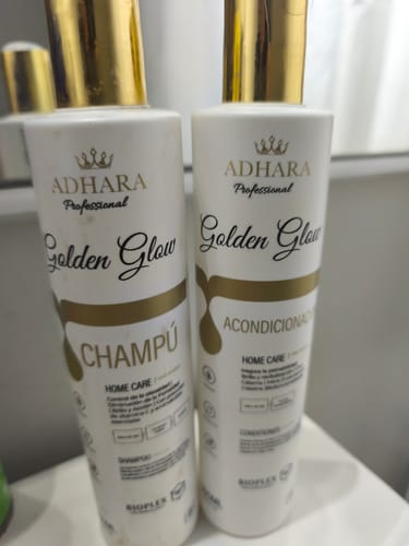 Customer photo review of Kit Shampoo + Acondicionador Golden Glow 300 ML