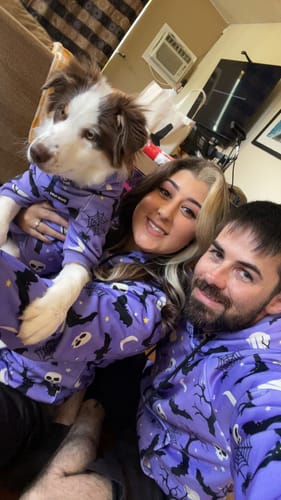 Customer photo review of Halloween Dog Hoodies (Limited Edition)