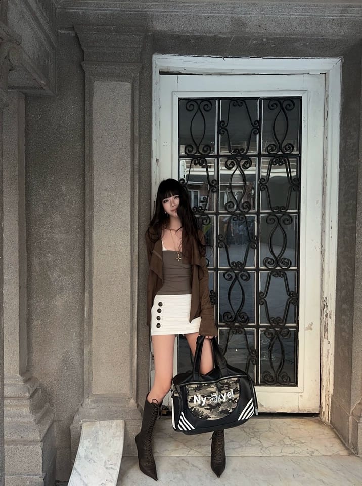 Customer photo review of IAMXIAA Cropped Moto Jacket with Asymmetric Zip