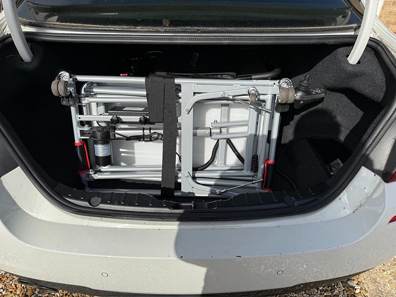 Customer photo review of Portable Car Boot Hoist by Etech Mobility