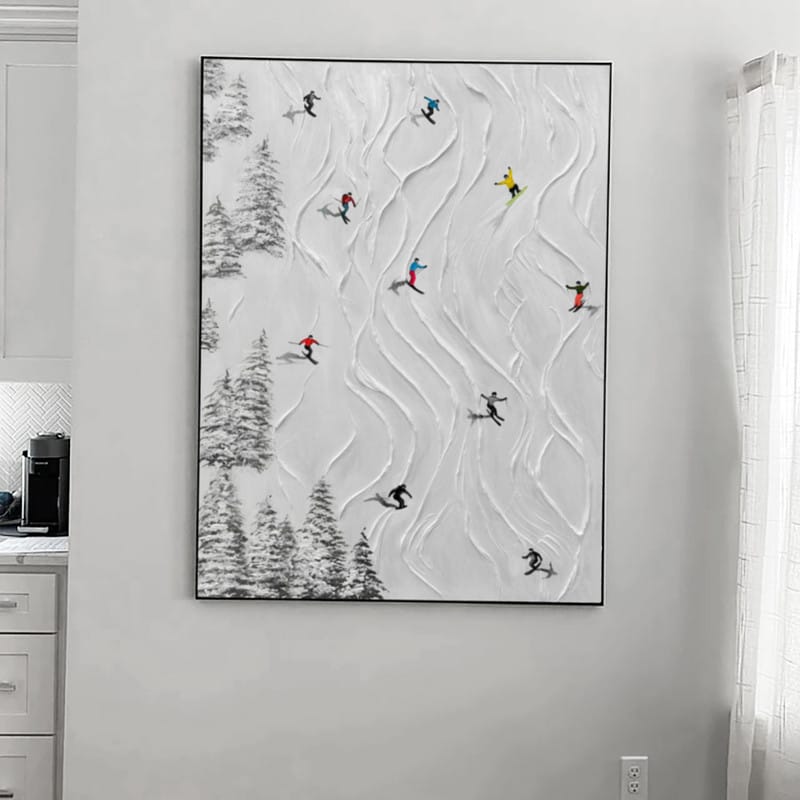 Customer photo review of Skiing Sports Textured Painting Canvas #MS004