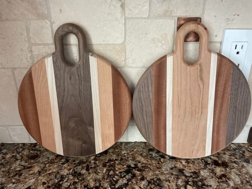 Customer photo review of Router Templates 4 Pack - Cheese Board Acrylic Templates