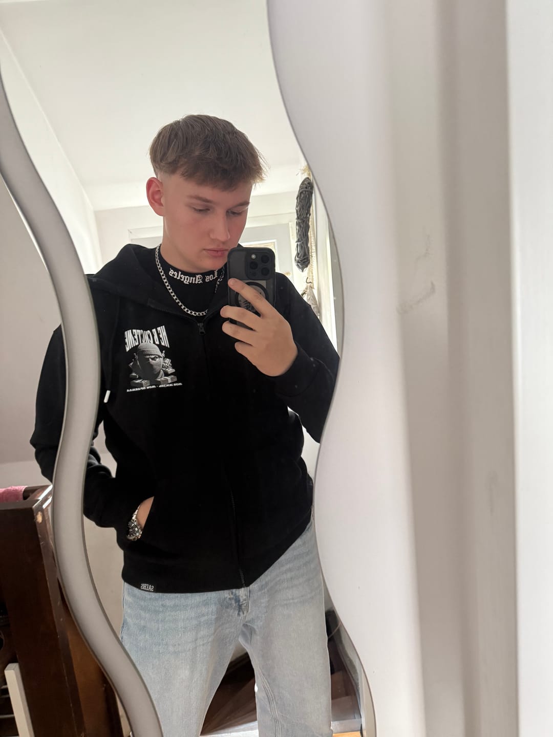 Customer photo review of Herren Zip Hoodie schwarz mit Reißverschluss - НЕ В СИСТЕМЕ - by SAEBIS®
