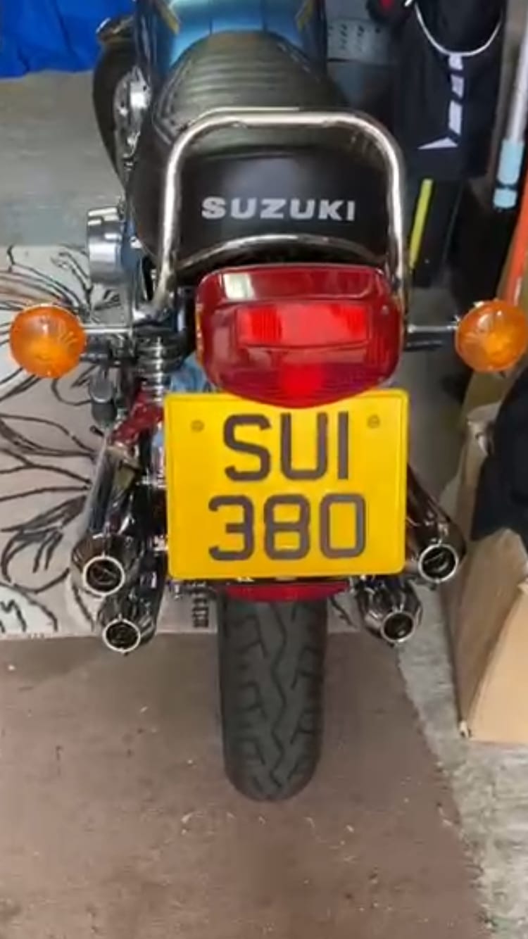 Customer photo review of Metal Pressed Motorcycle Number Plate – 9 x 7 Inches