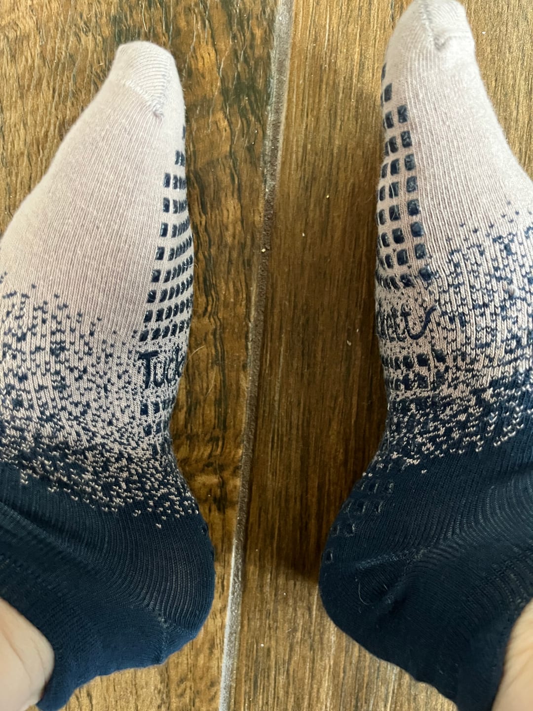 Customer photo review of Tucketts Tab Pilates Socks - Non-Slip Grip, Closed Toe, Barre & Yoga - Women's