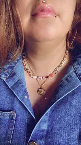 Customer photo review of (PRE ORDER) Solstice Gemstone Necklace With Opal