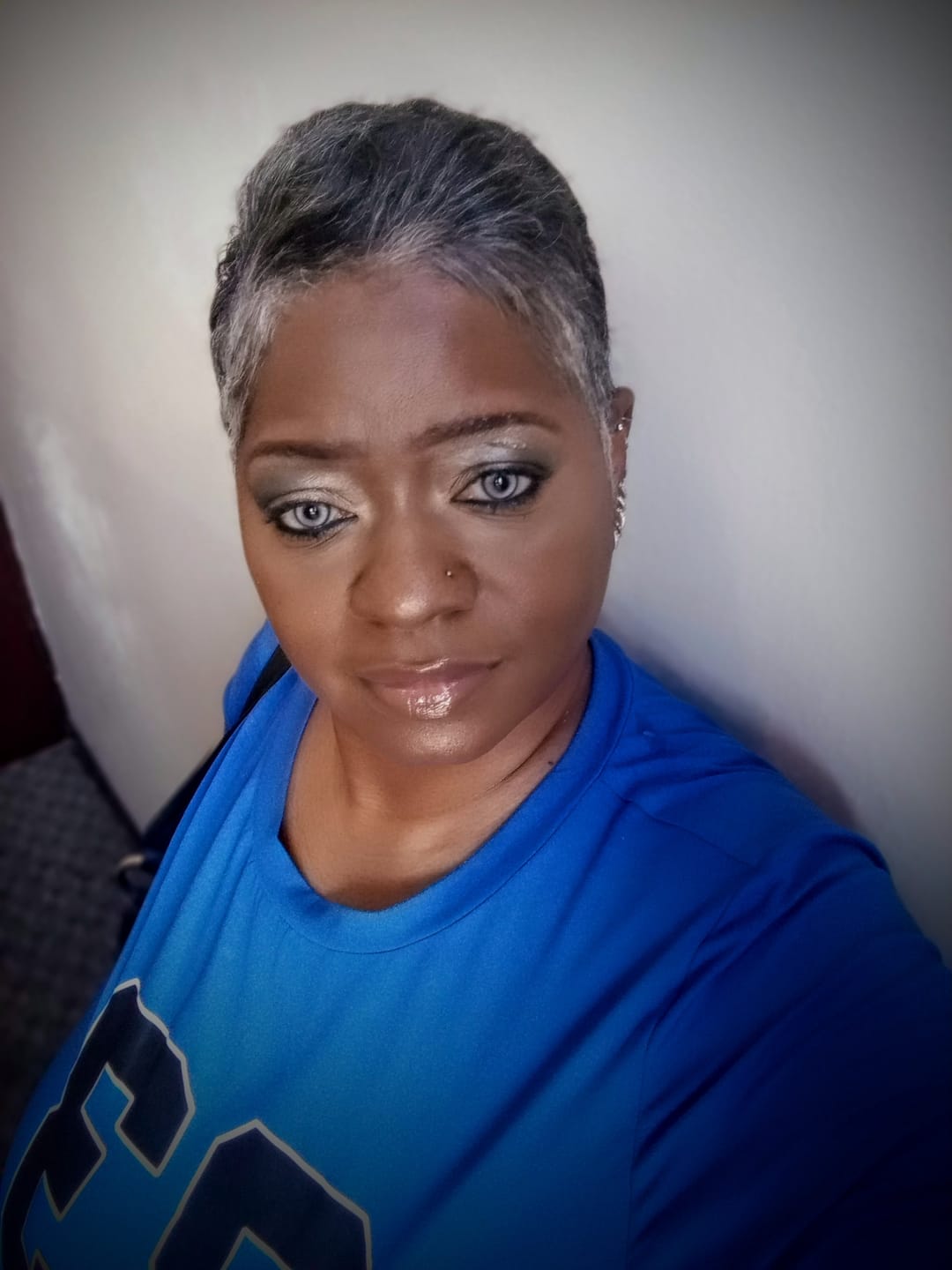Customer photo review of Premium Candy Gray Prescription Colored Contact Lenses
