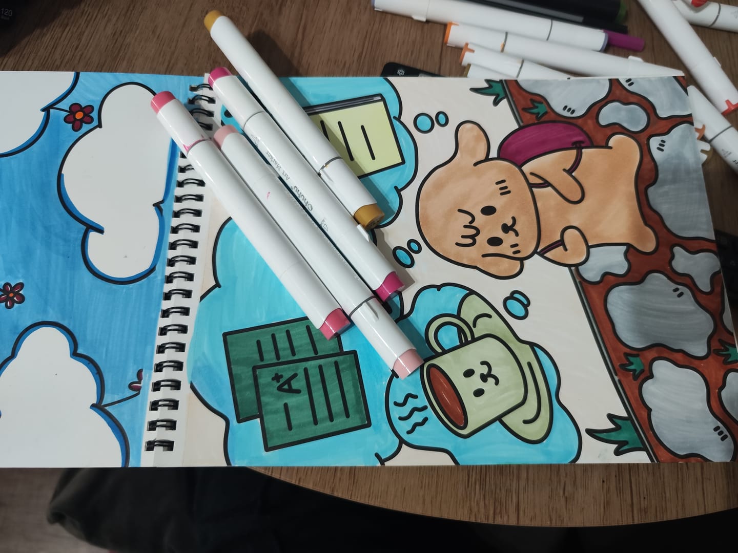 Customer photo review of Ohuhu Double-Sided Bleedproof Coloring Book
