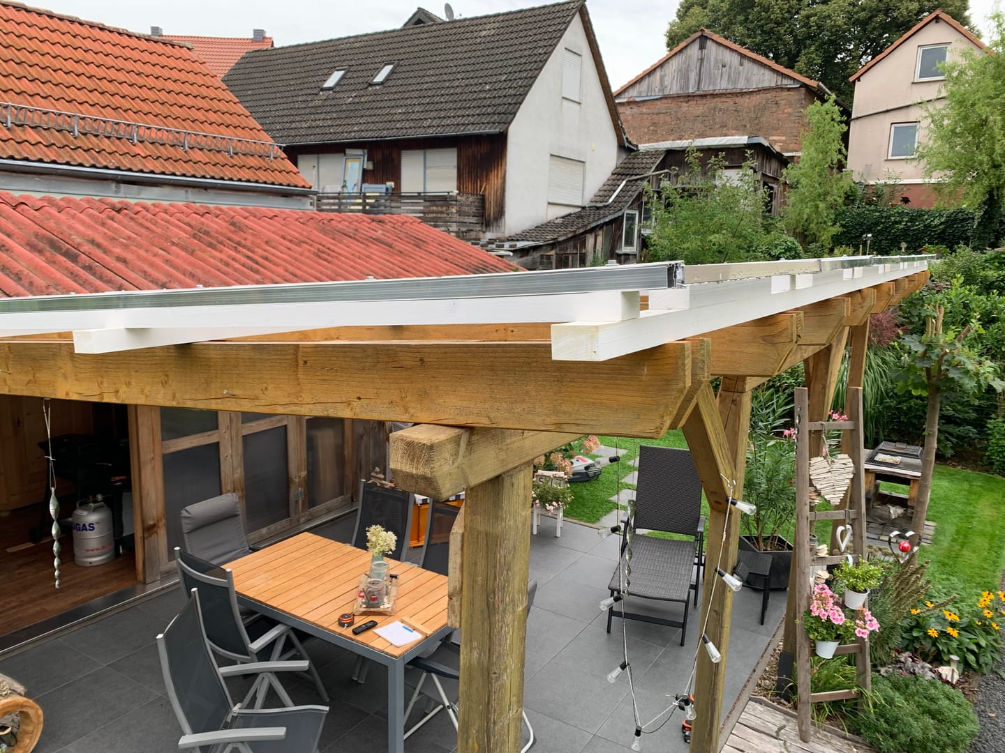 Customer photo review of Dachhaut Alu/Alu mit Polycarbonat Stegplatten 16mm X-Struktur klar