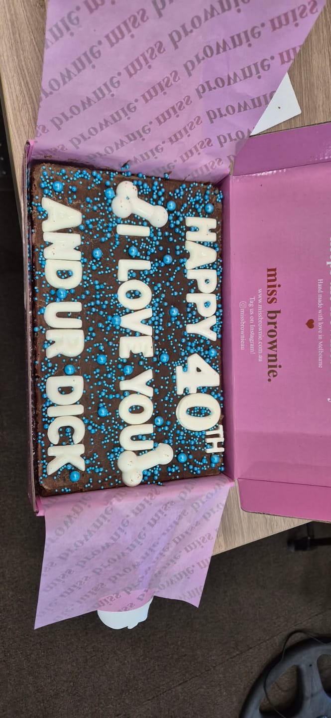 Customer photo review of Custom D!ck Brownie