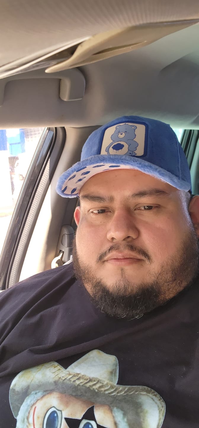 Customer photo review of OVERLORD X Care Bears:  Grumpy Bear Trucker Cap