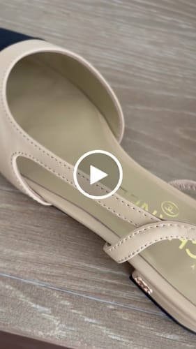 Customer photo review of Slingback Flat Beige Lambskin Black Grosgrain