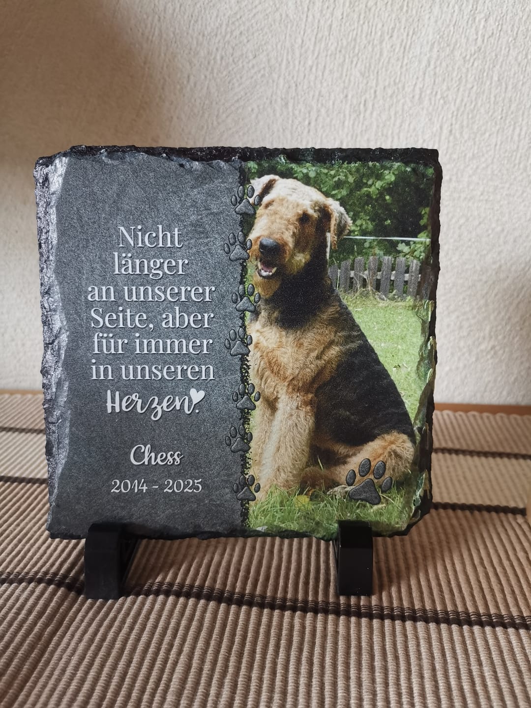 Customer photo review of Für immer im Herzen - Individuelle Schieferplatte
