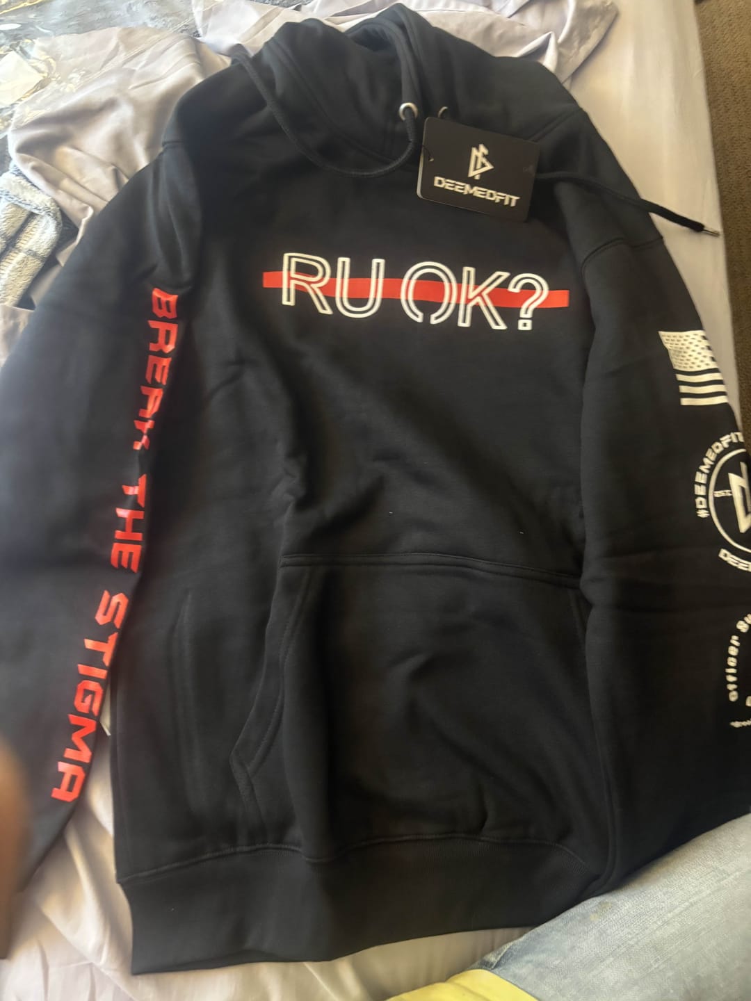Customer photo review of Stigma Breaking Hoodie- Red Line
