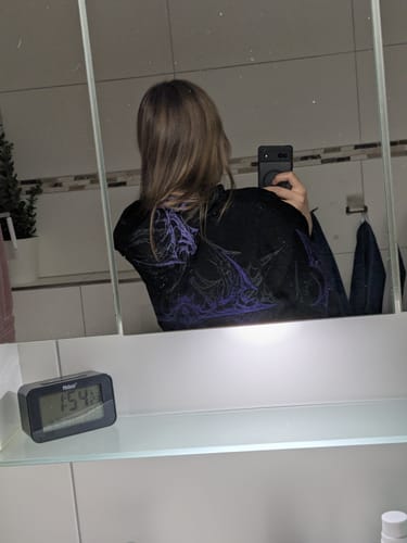 Customer photo review of Celestial Blade Oversized Zip-up Hoodie [DUSK]