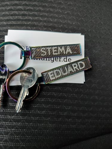 Customer photo review of Kennzeichen Schlüsselanhänger Mini Nummernschild Metall