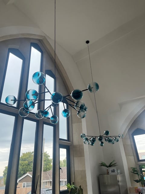 Customer photo review of 15-Light Blue Branch Sputnik Chandelier