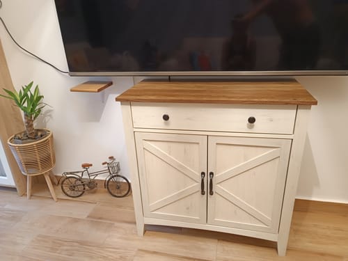 Customer photo review of Μπουφές με Συρτάρι Κονσόλα Ντουλάπι Λευκό Παλαιωμένο Κουζίνας Μπάνιου Σαλονιού BB-K341W01