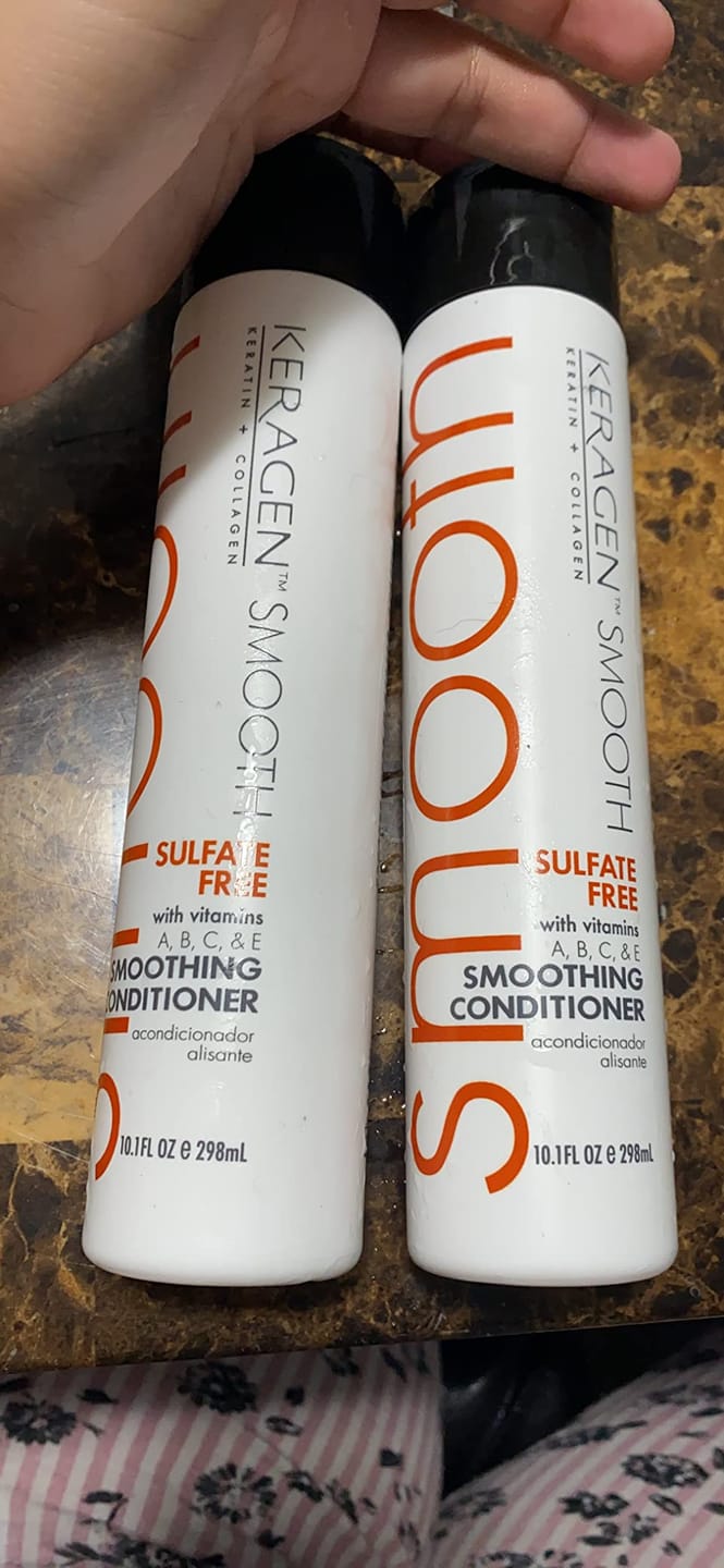 Customer photo review of KERAGEN Smoothing Shampoo & Conditioner - Keratin & Collagen Infused Frizz Control System