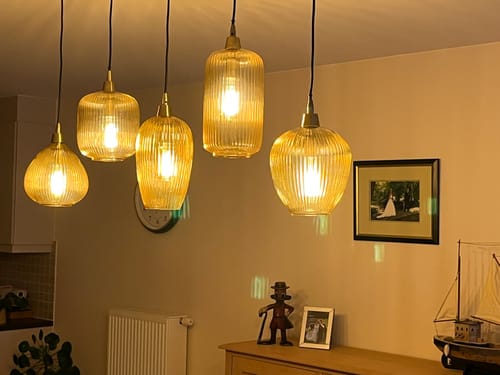 Customer photo review of Hanglamp Delia - 5-lichts - Amberkleurig - Glas