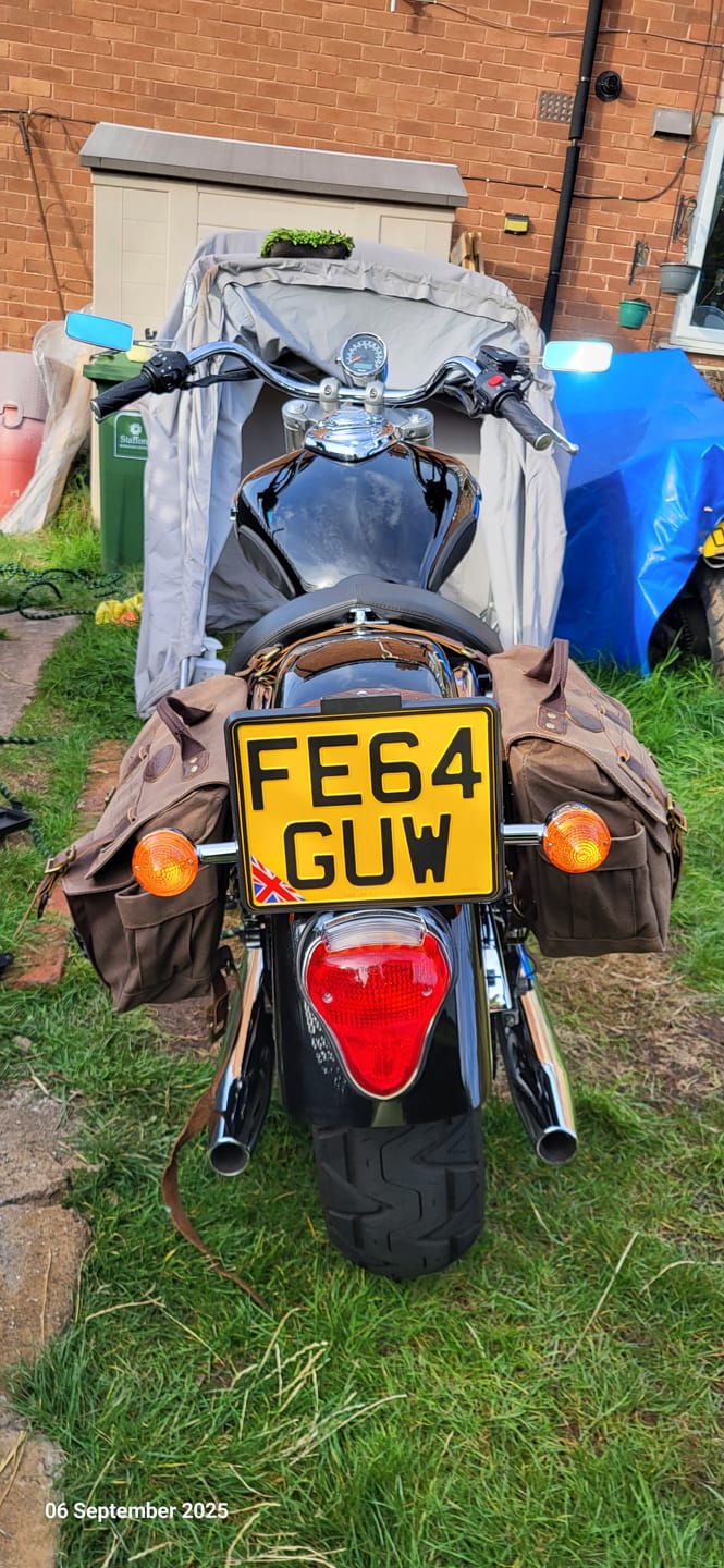 Customer photo review of Metal Pressed Motorcycle Number Plate – 9 x 7 Inches