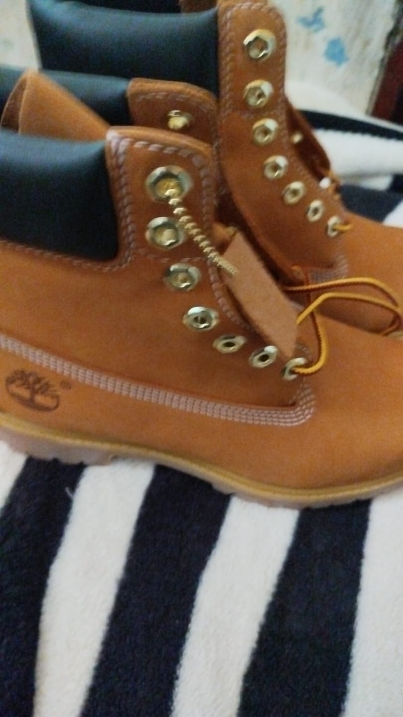 Customer photo review of Botas Timberland Premium 6 Inch Waterproof Beige