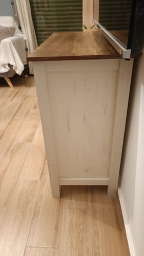 Customer photo review of Μπουφές με Συρτάρι Κονσόλα Ντουλάπι Λευκό Παλαιωμένο Κουζίνας Μπάνιου Σαλονιού BB-K341W01