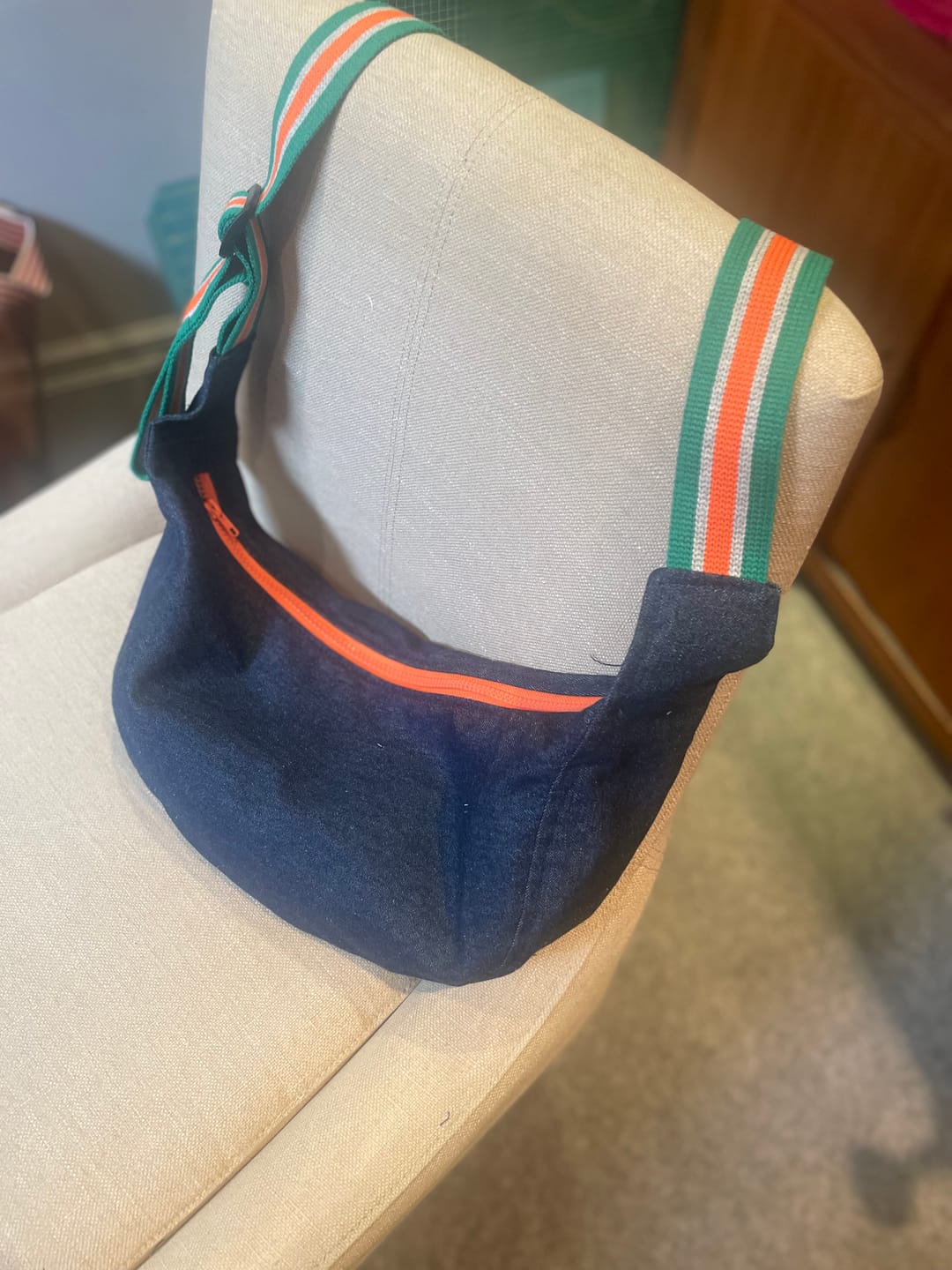 Customer photo review of 8oz Washed Denim Fabric