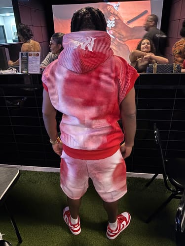 Customer photo review of AMIRI Flock Hooded Sleeveless Sweatshirt