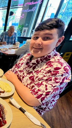 Customer photo review of Dnd Purple Dragons Button Up Shirt