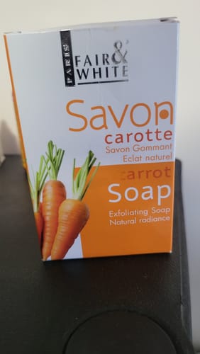 Customer photo review of Fair and White Original Carrot Exfoliating Soap 200g
