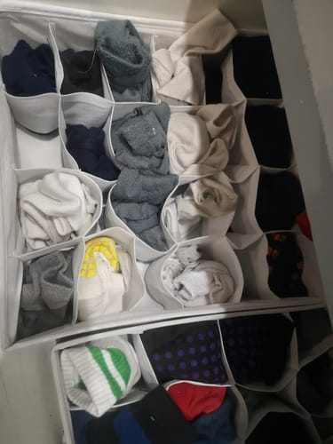 Customer photo review of Qoolish Pack of 2 White Stripes Drawer Dividers- Drawer Organizers