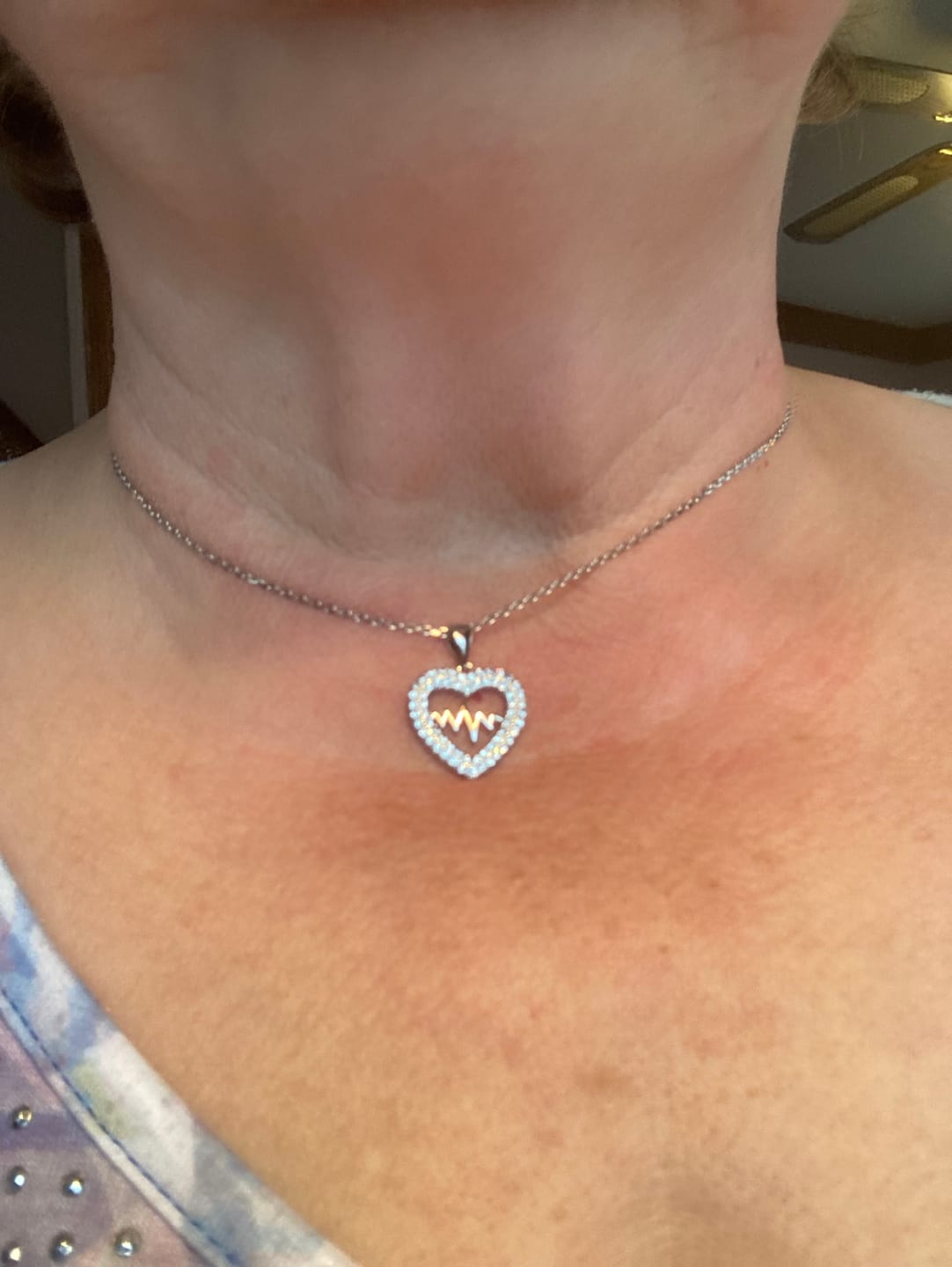 Customer photo review of Molly 18k White Gold Plated Heart Necklace with Swarovski Crystals