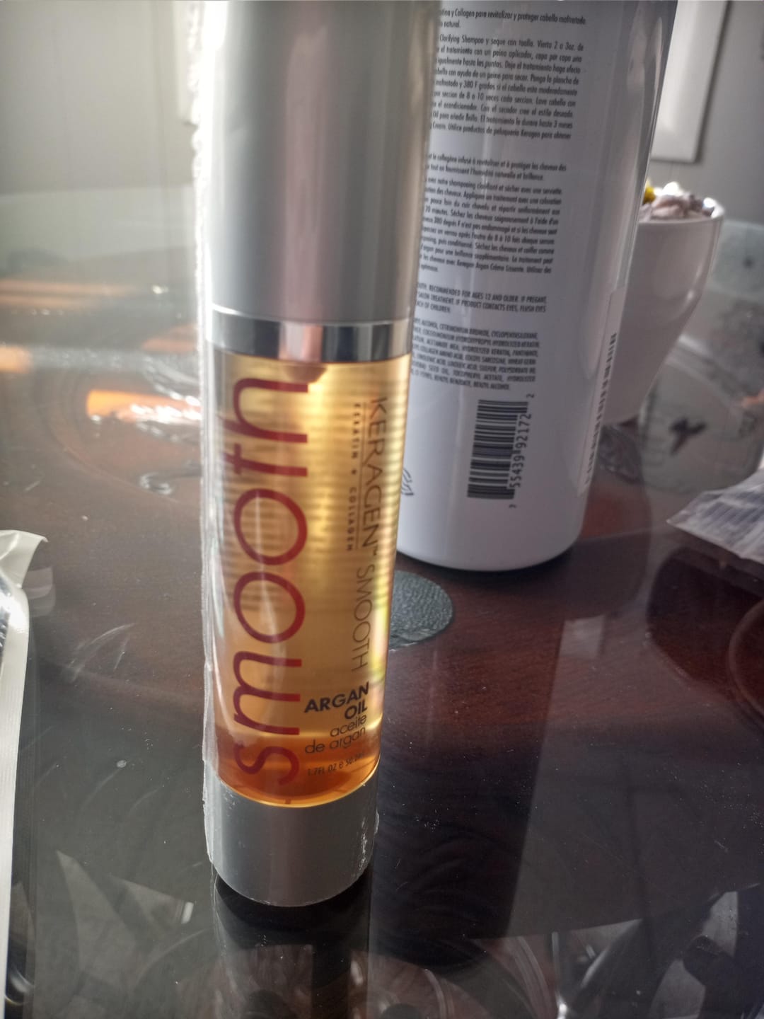 Customer photo review of KERAGEN Nourishing Argan Oil Hair Serum for Dry & Damaged Hair