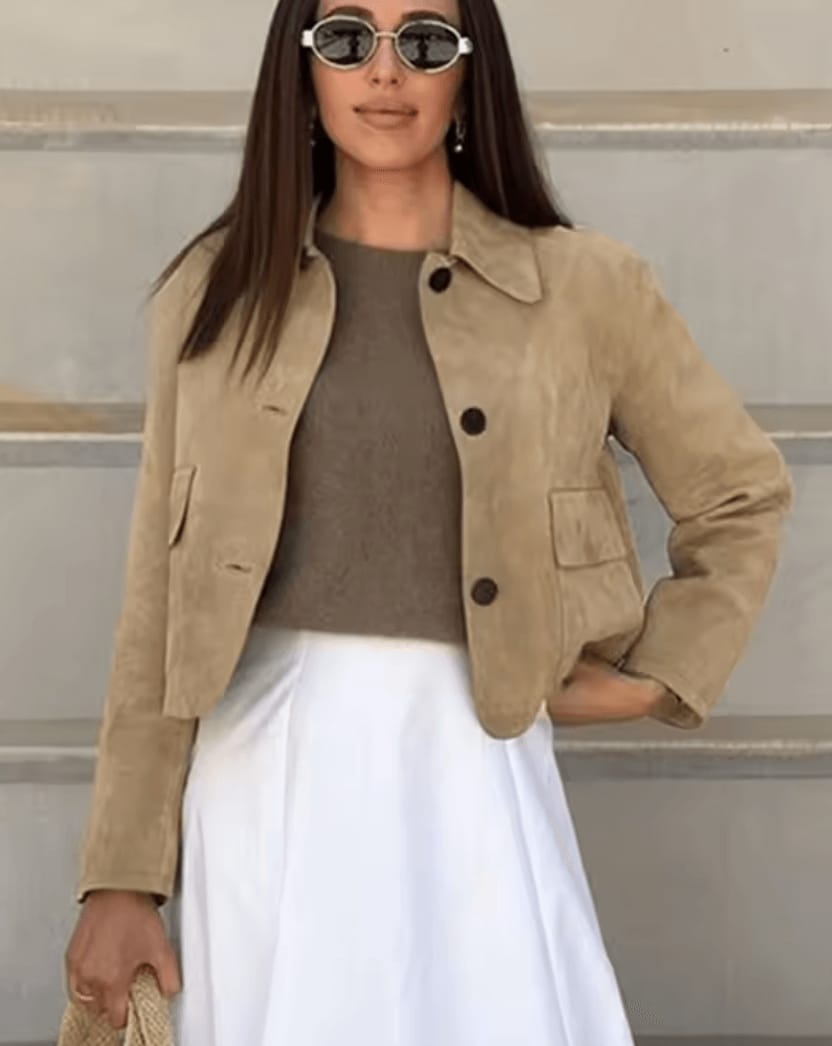 Customer photo review of Mirlinda Suede Jacket