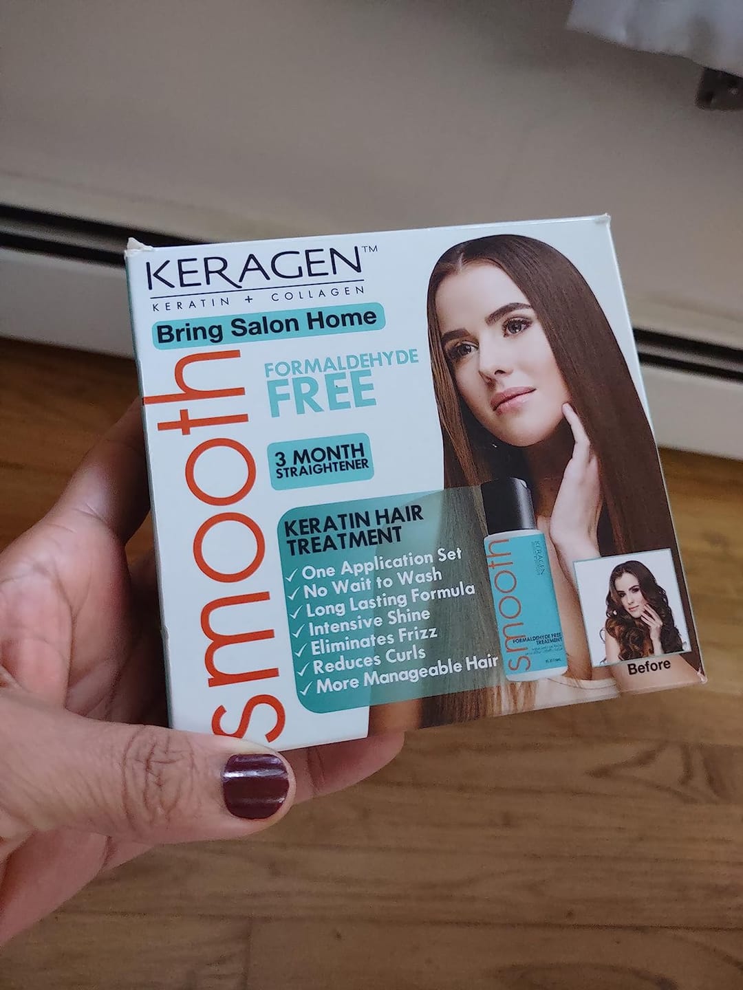 Customer photo review of KERAGEN Brazilian Keratin Smoothing Treatment Formaldehyde-Free Blowout Straightening System