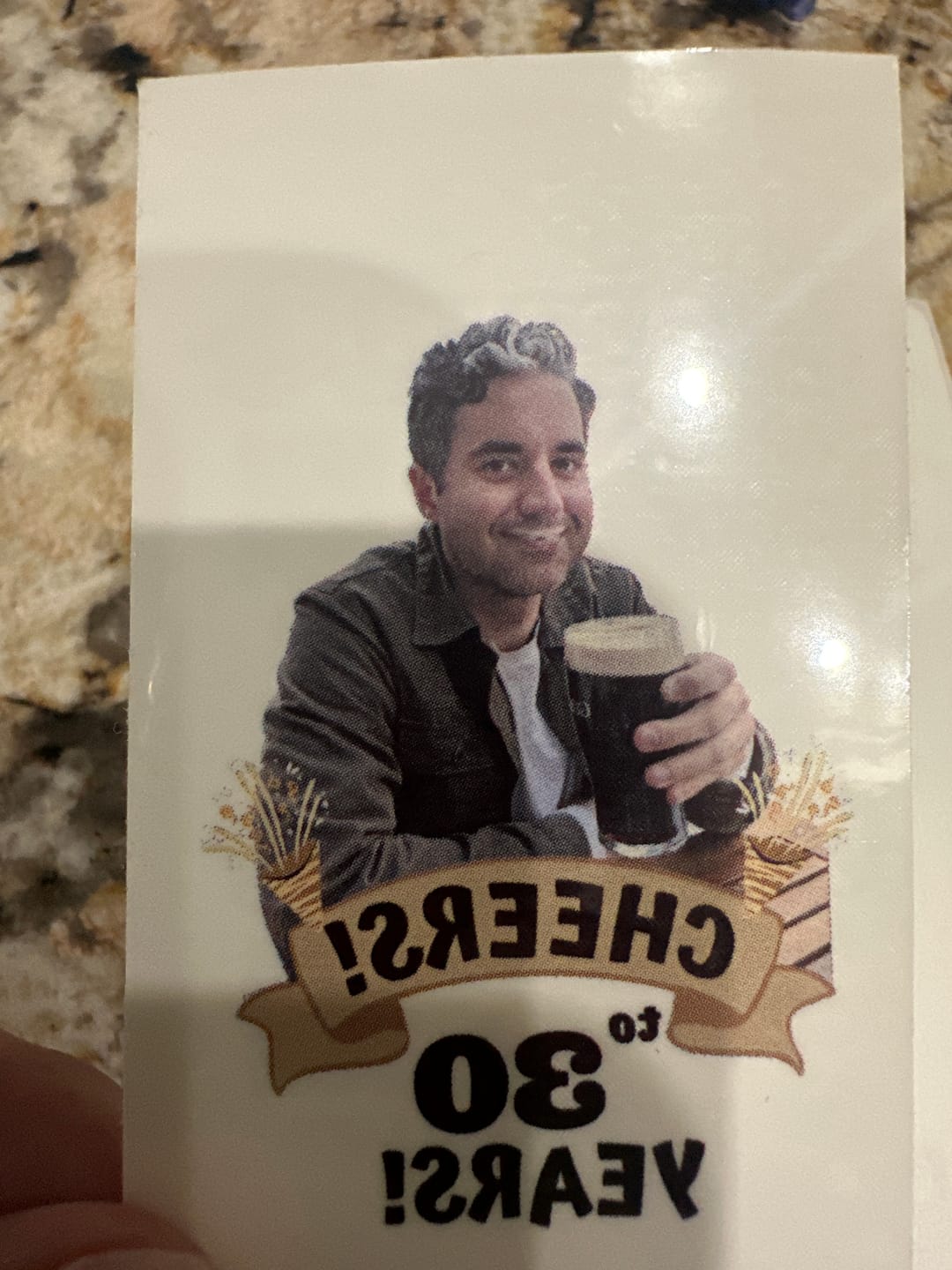 Customer photo review of Cheers to Years Birthday Banner