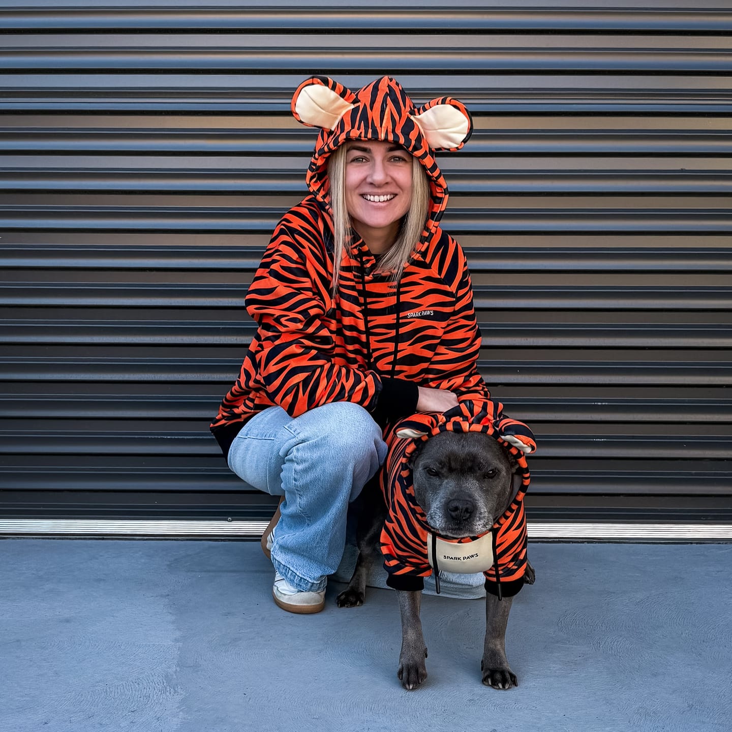 Customer photo review of Halloween Human Hoodie - Tiger