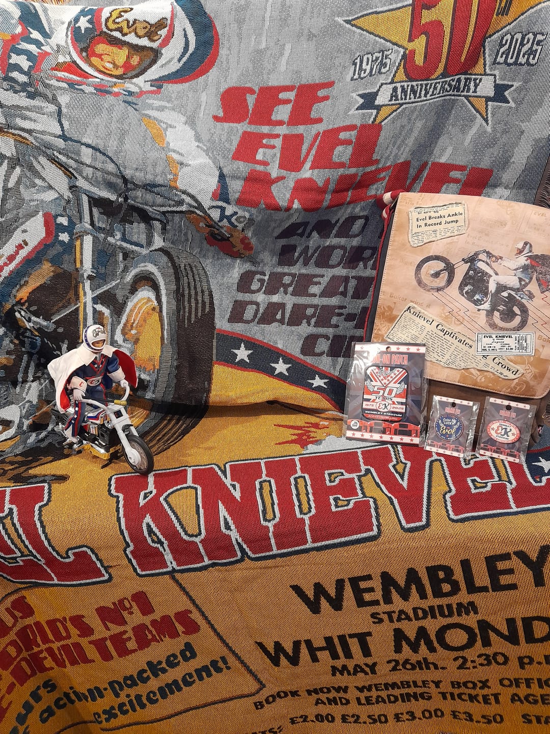 Customer photo review of Evel Knievel 50th Anniversary Wembley Union Jack Patch