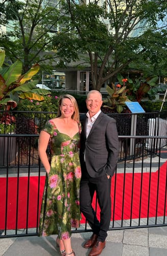 Customer photo review of Libby Cap Sleeve Dress by Theia Couture - RENTAL